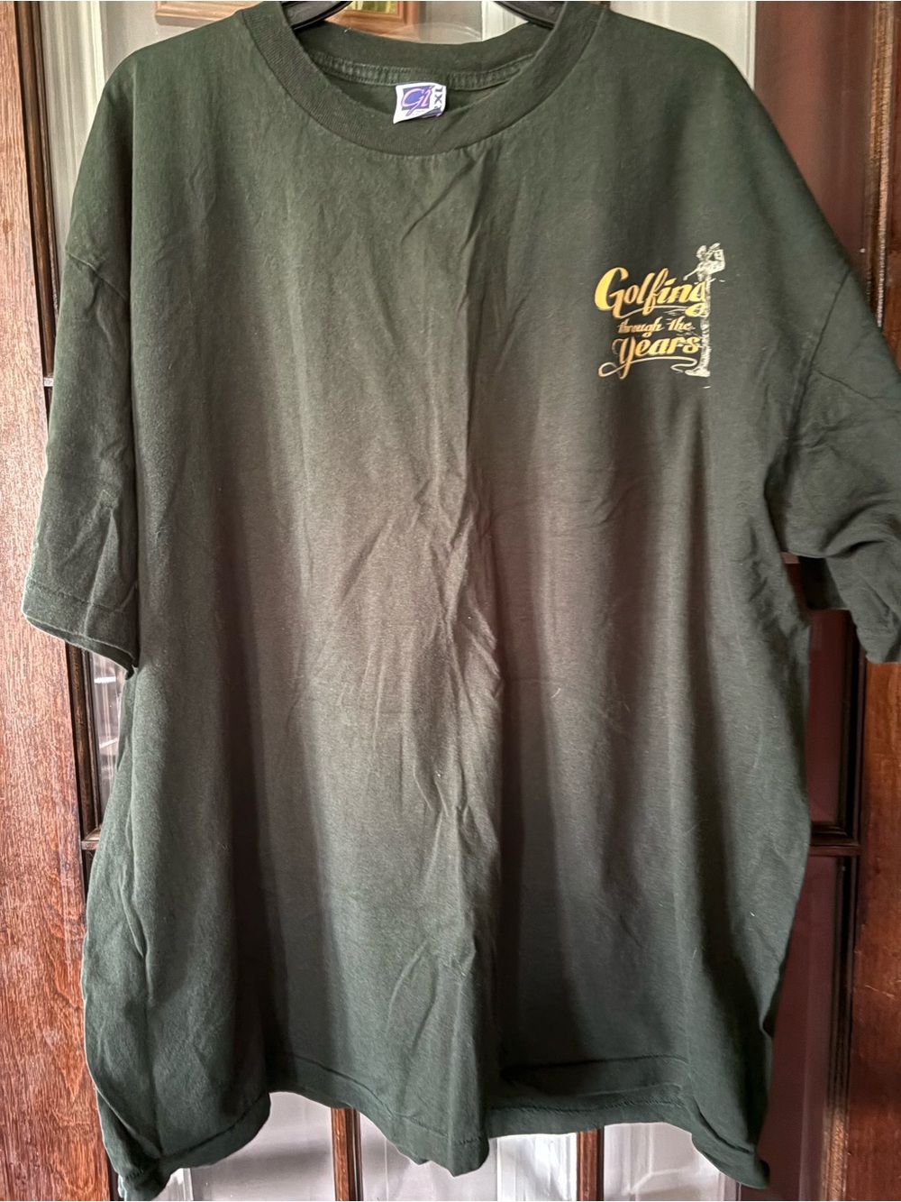 Men's Dark Green Short Sleeve Graphic Tee — Golfing Design